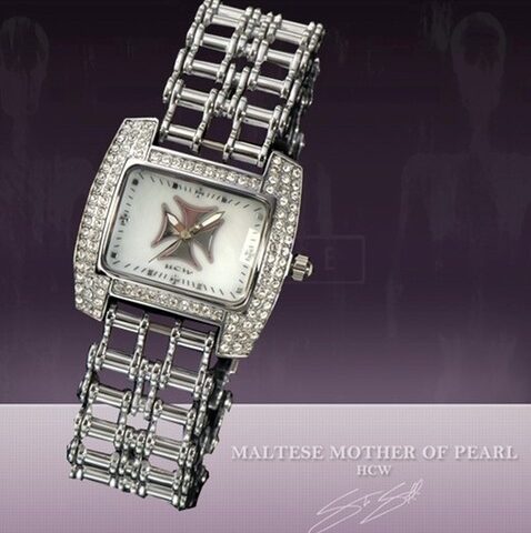 Maltese White Mother of Pearl Watch