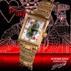 Suicide King Poker Watch SS Plated 18 ct Rose Gold Three Micron