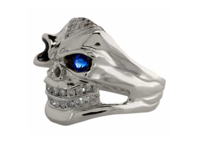 Terminator :: Ring 14kt White Gold with Sapphires and Diamonds - Image 2