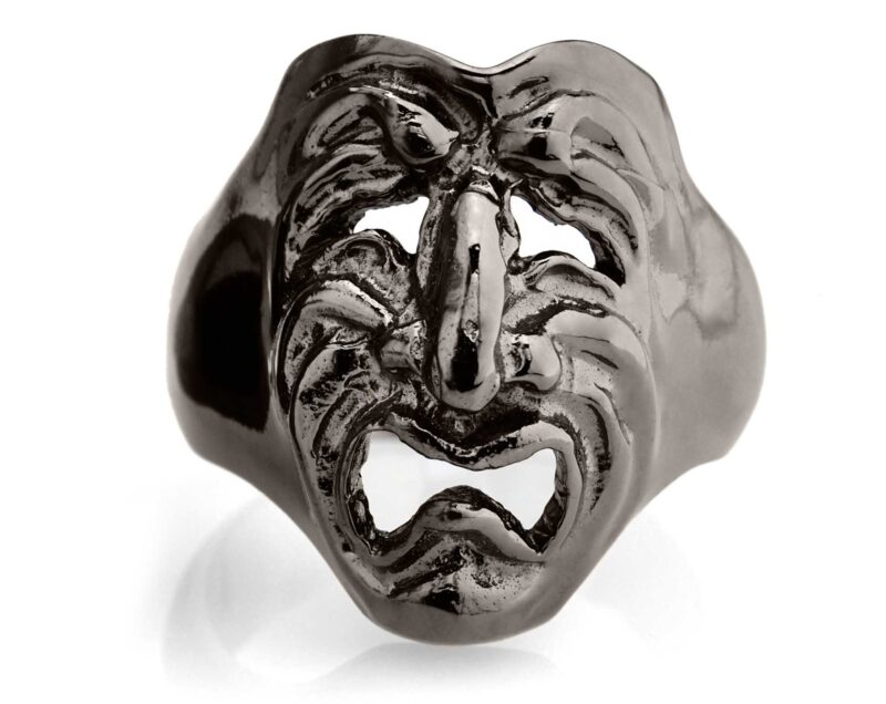 RG120BK Tragedy Ring in Sterling Silver (Black Collection), designed by Steve Soffa