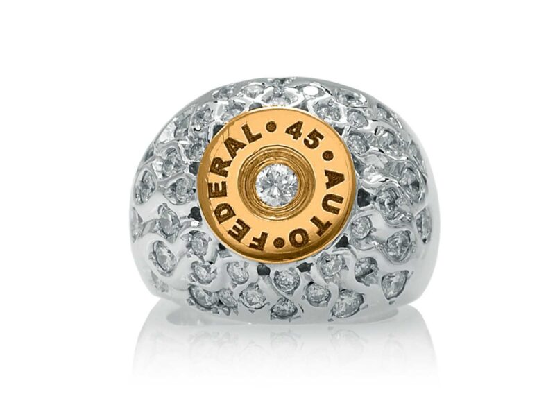 Flaming Bullet "Federal" :: Ladies' Ring in White Diamonds