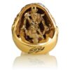 RG3022YG-A Blazing Bruno Skull Ring (Back View / Gallery) in Yellow Gold with White Diamonds, designed by Steve Soffa