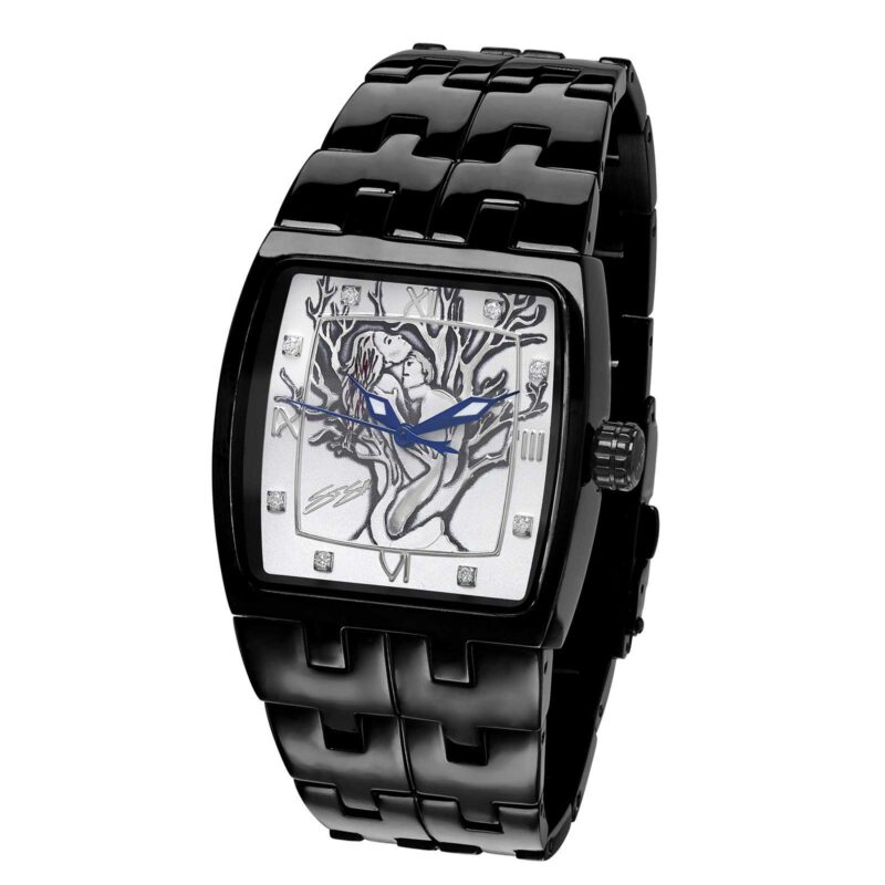 Twisted Love Mens Watch Second Edition :: in Black IP Stainless Steel