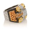 RG1014WG-A Gatekeepers Ring in White, Yellow and Rose Gold with White & Black Diamonds