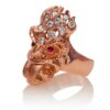 RG7010-RG Ku (Tiki Ring Long Tongue) Rose Gold with White Diamonds (Tiki Collection)