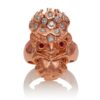 RG7010-RG Ku (Tiki Ring Long Tongue) Rose Gold with White Diamonds (Tiki Collection)