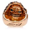 RG3022RG-A Blazing Bruno Skull Ring (Back View / Gallery) in Rose Gold with Black Diamonds, designed by Steve Soffa