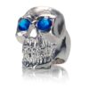 RG350B Barbarian Skull Ring Large Sterling Silver with Blue Stones, designed by Steve Soffa