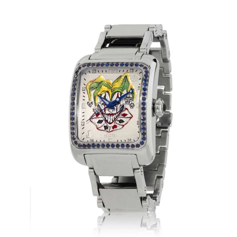 HCW308-DC-SAP Joker Poker Watch :: in Stainless Steel, 2ct VS Blue Sapphires, designed by Steve Soffa