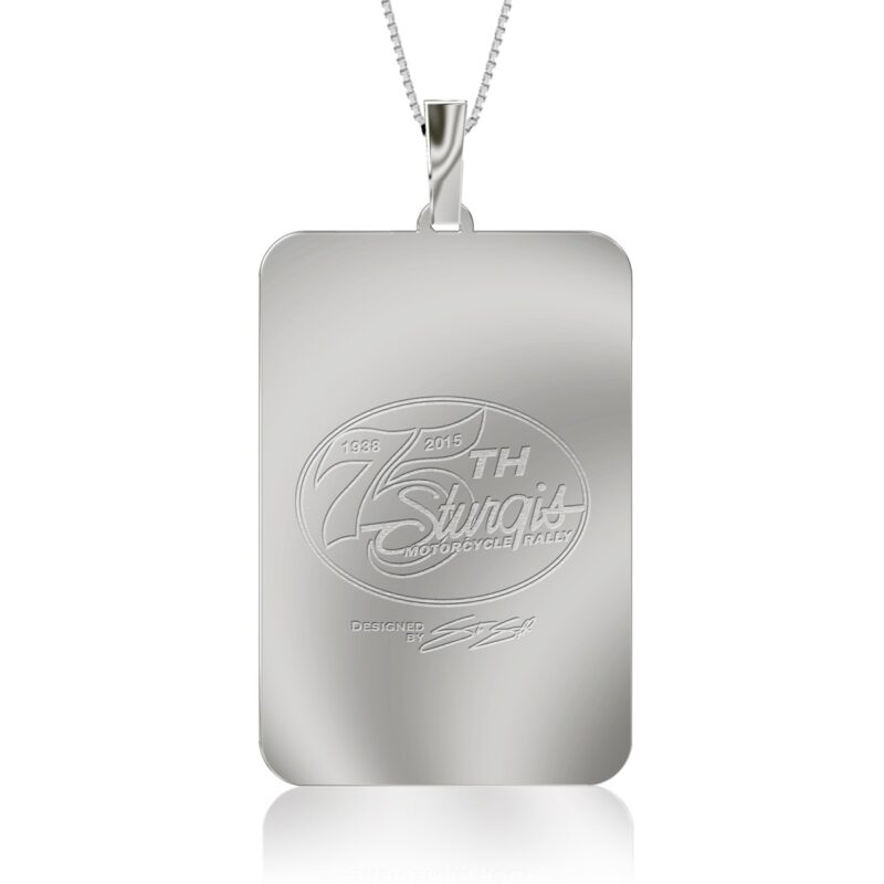 Back of Sturgis 75th Anniversary Dog Tag In Stainless Steel with Engraving