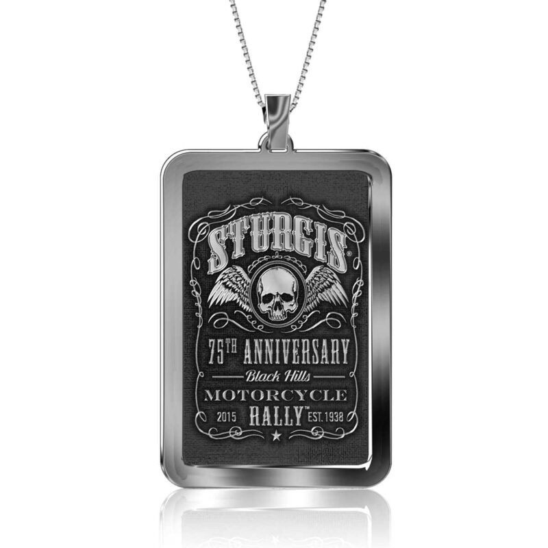 Sturgis 75th Anniversary Dog Tag “Skull and Wings” Special Edition :: In Stainless Steel