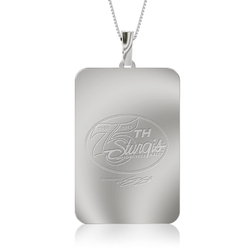 Back of Sturgis 75th Anniversary Dog Tag In Stainless Steel with Engraving