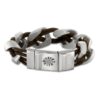 BR465-SSBRN Sturgis 75th Bracelet Silver Stainless Steel, Brown Braided Leather