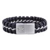 BR546-SSBKLTR Sturgis 75th Bracelet Black Woven Leather with Stainless Steel