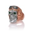 RG8010-RG Aviator Skull Ring 1 Front Right Angle