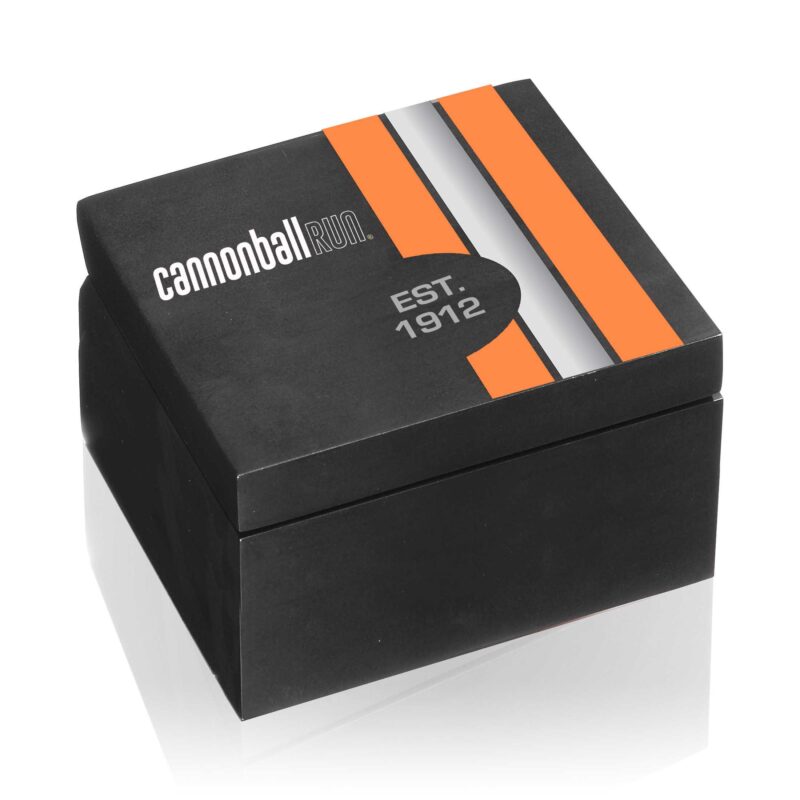 Box for CBR700-BK Cannonball Run 2016 Edition Mens Watch in Black IP, designed by Steve Soffa