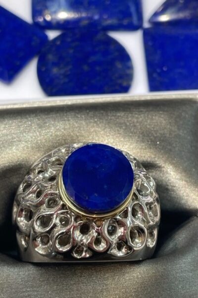 Hoops Freemason Ring Lapis-4051