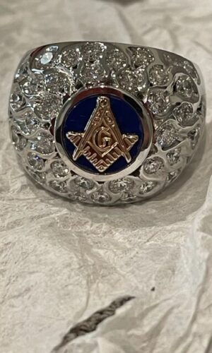 Hoops Freemason Ring Lapis-4502