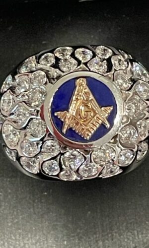 Hoops Freemason Ring Lapis-4508