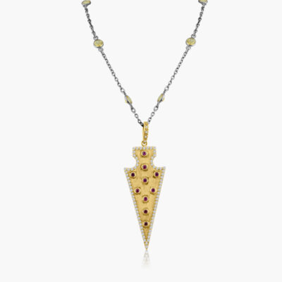 PD19083YWGS-A Gold color Arrowhead colored stones