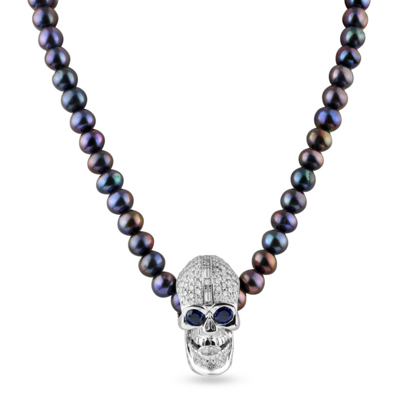 PEARLS OF PERSEPHONE NECKLACE :: IN WHITE GOLD AND BLACK PEARLS MODEL PD811WG