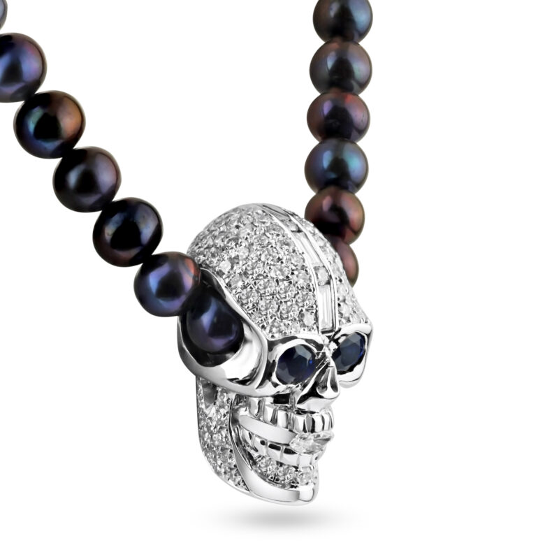 PEARLS OF PERSEPHONE NECKLACE :: IN WHITE GOLD AND BLACK PEARLS MODEL PD811WG - Image 2