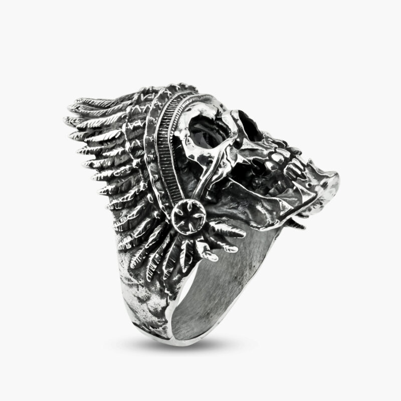 THE INDIAN TRIBE RING :: STERLING SILVER WITH MOISSANITE STONES MODEL RG800SS - Image 2