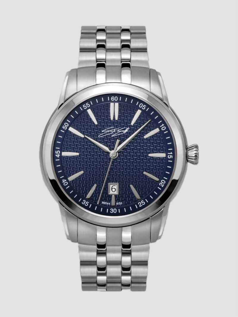 Classic The Audius Mechanical Watch ::  Swiss Movement Stainless Steel Navy Blue Dial Model: CLA-SSSL-BLUSL