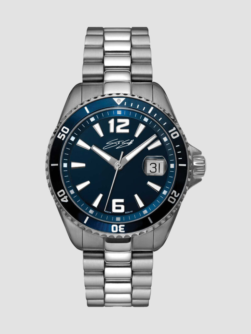 Divers Fountain Blue Watch :: Swiss Movement Stainless Steel Deep Blue Dial Sapphire Crystal Model DIV-SS-BLU