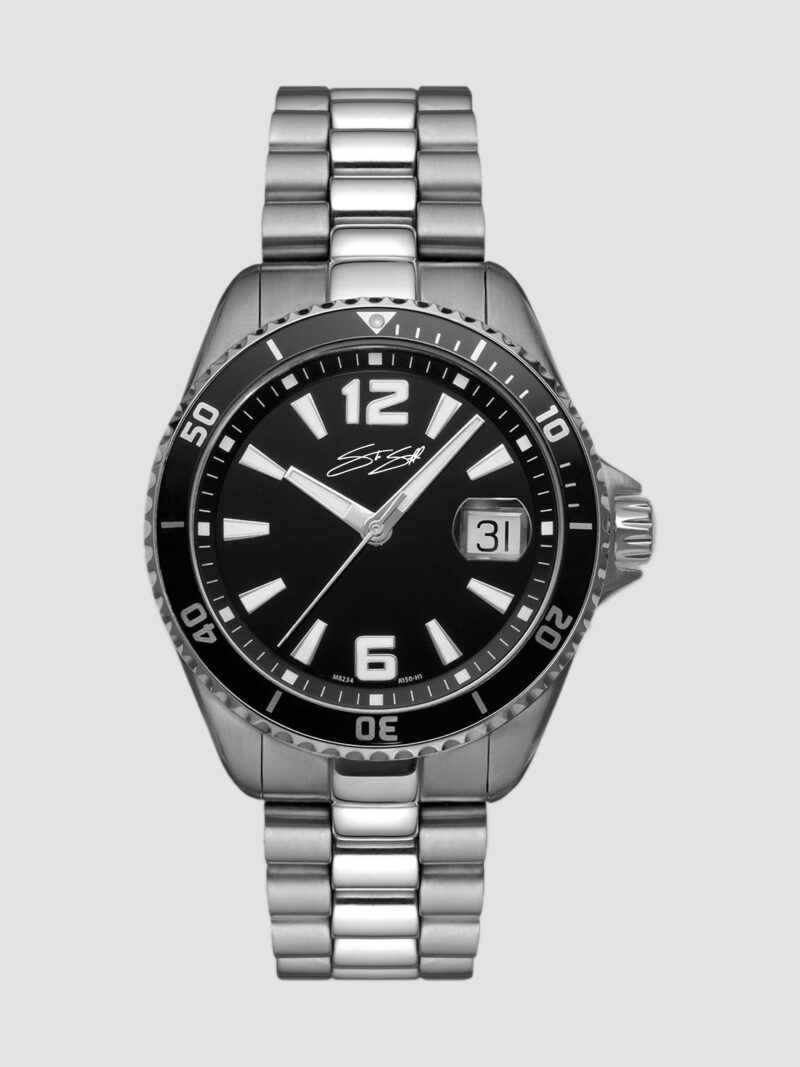 Divers Black Cat Watch :: Swiss Movement Stainless Steel Jet Black Dial Sapphire Crystal Model DIV-SS-BLK