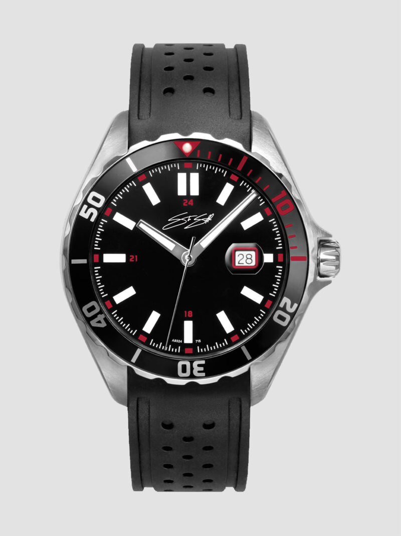 Divers Enzo Watch :: Swiss Movement Stainless Steel Jet Black Dial Sapphire Crystal Model DIV-RU-BLK