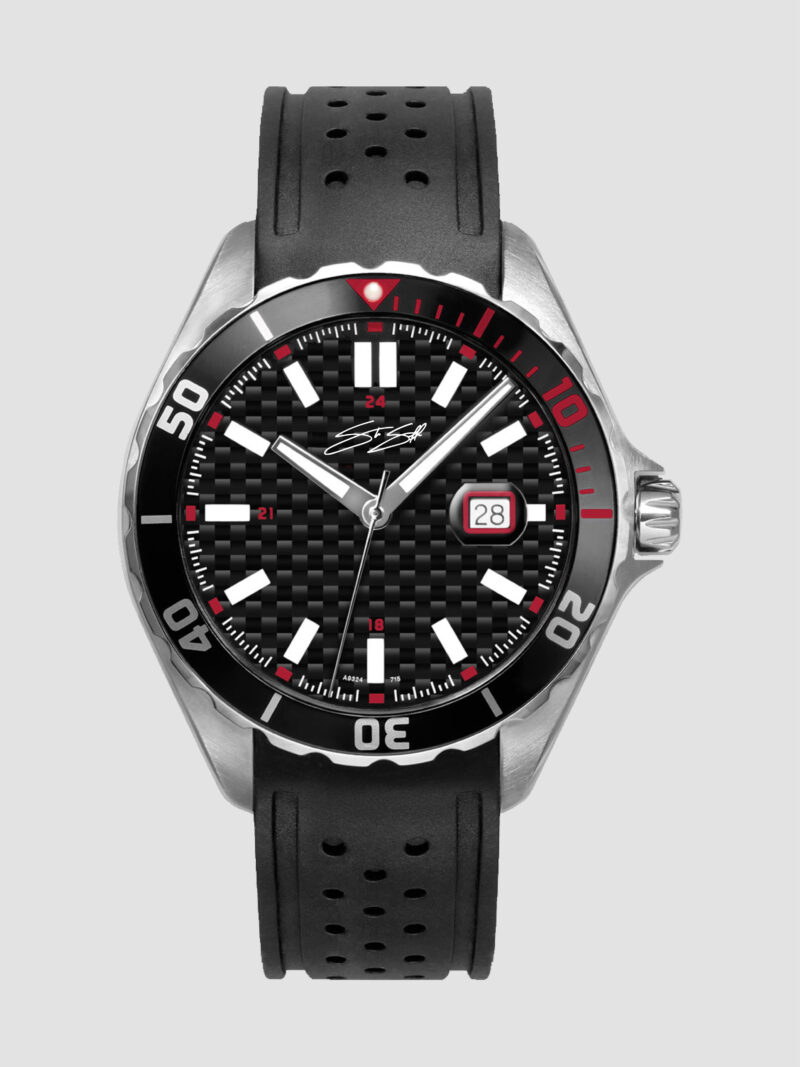 Divers Enzo Watch :: Swiss Movement Stainless Steel Carbon Fiber Dial Sapphire Crystal Model DIV-RU-CRBN