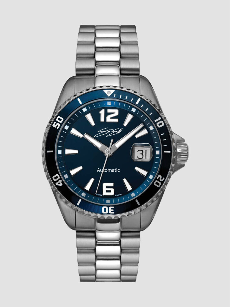 Men's Divers Blue Cat Watch :: Swiss Movement Stainless Steel Deep Blue Dial Sapphire Crystal Model DIV-SS-BLU